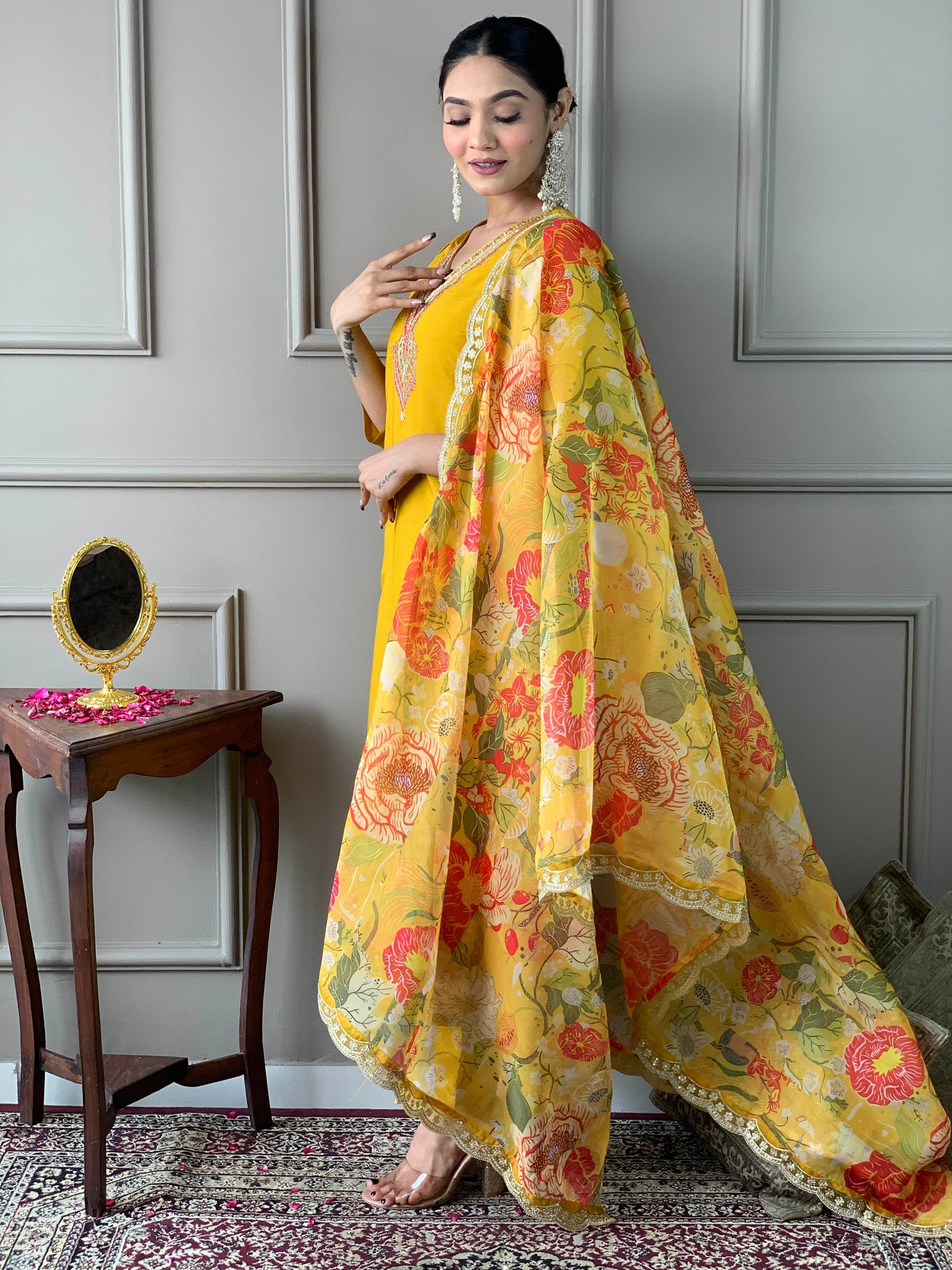 Elegant Chanderi Kurti Set