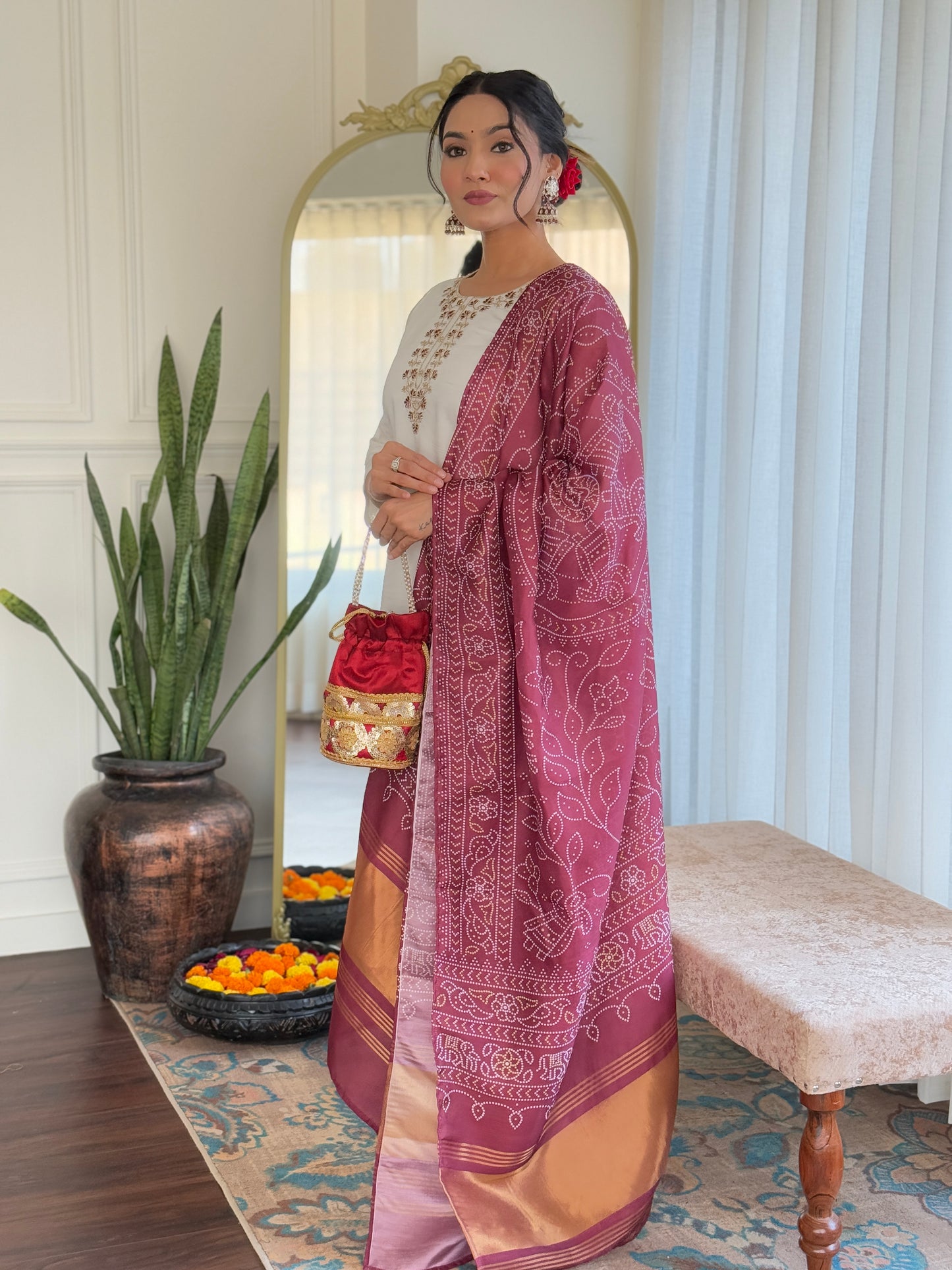 MANVI Silk Festive Kurti Set