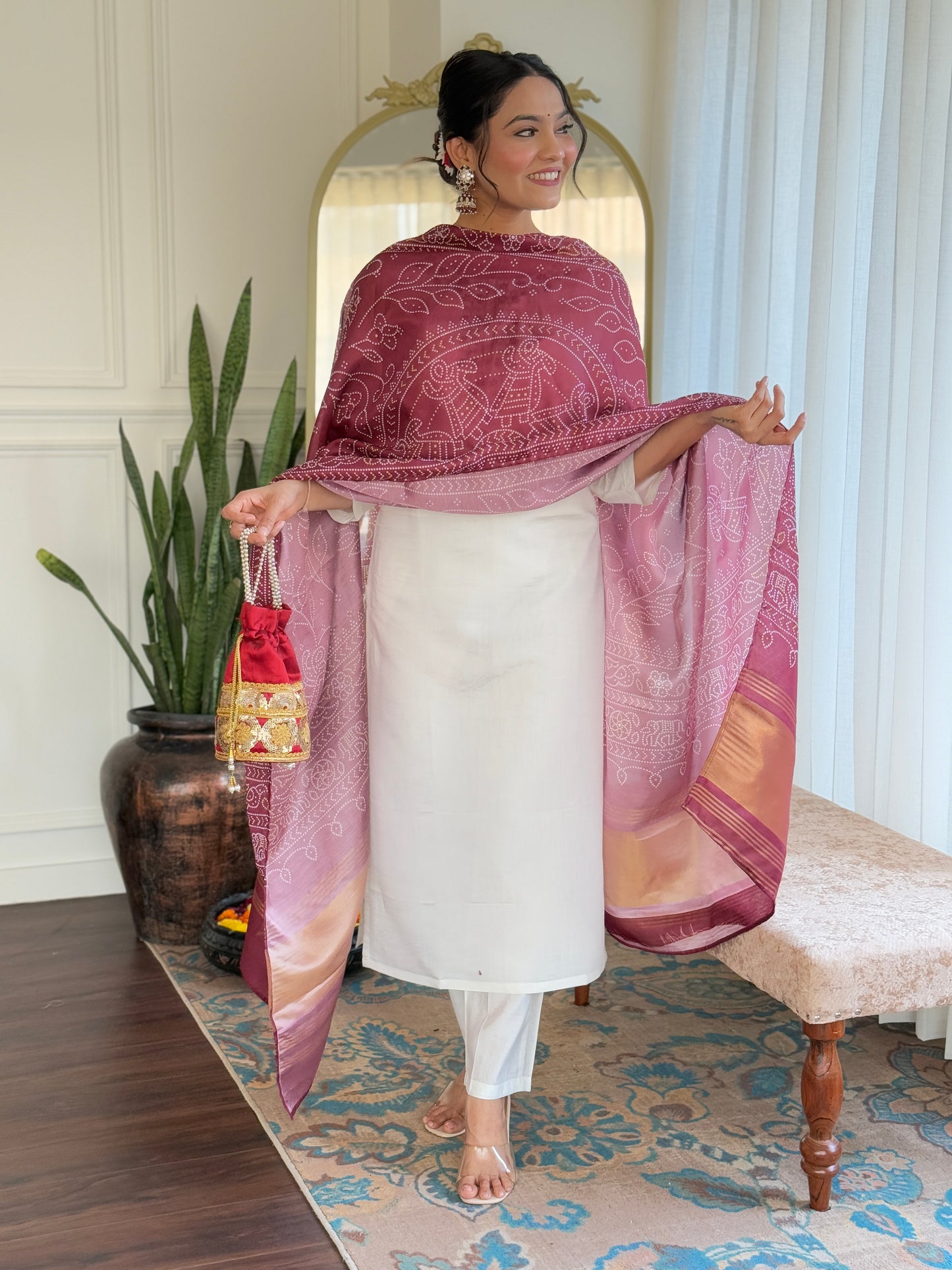 MANVI Silk Festive Kurti Set