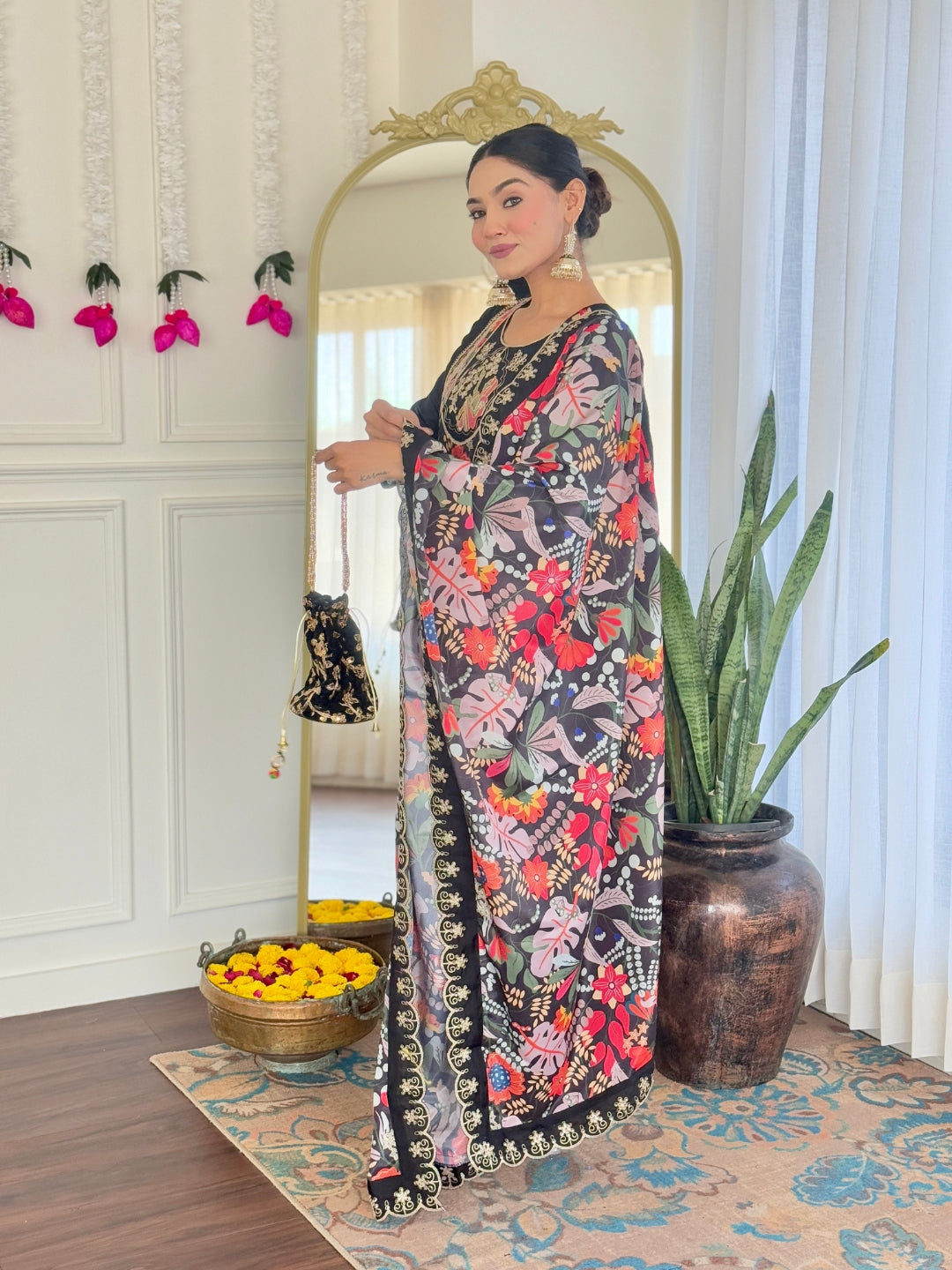 NARI Chanderi Silk Kurti Set