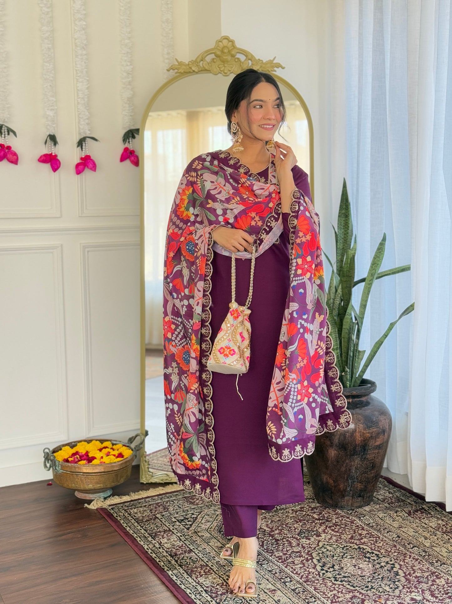 NARI Chanderi Silk Kurti Set