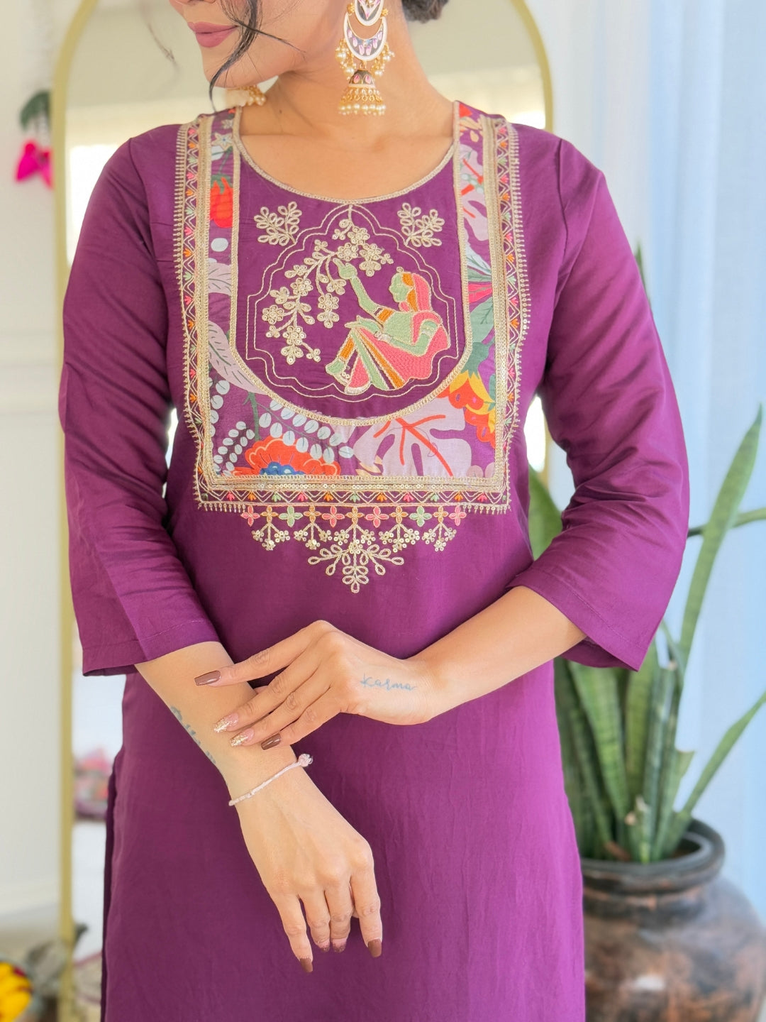 NARI Chanderi Silk Kurti Set