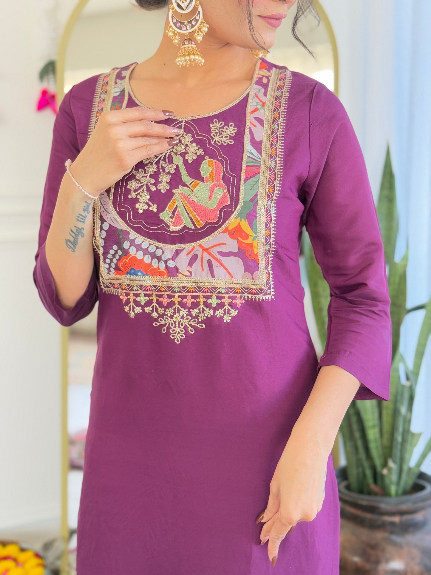 NARI Chanderi Silk Kurti Set
