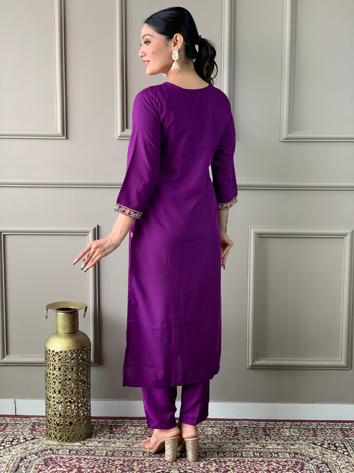 NISHA Rayon Organza Kurti Set