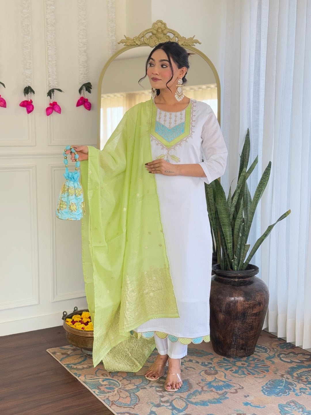 SHIVANGI Chanderi Jaquard Kurti Set
