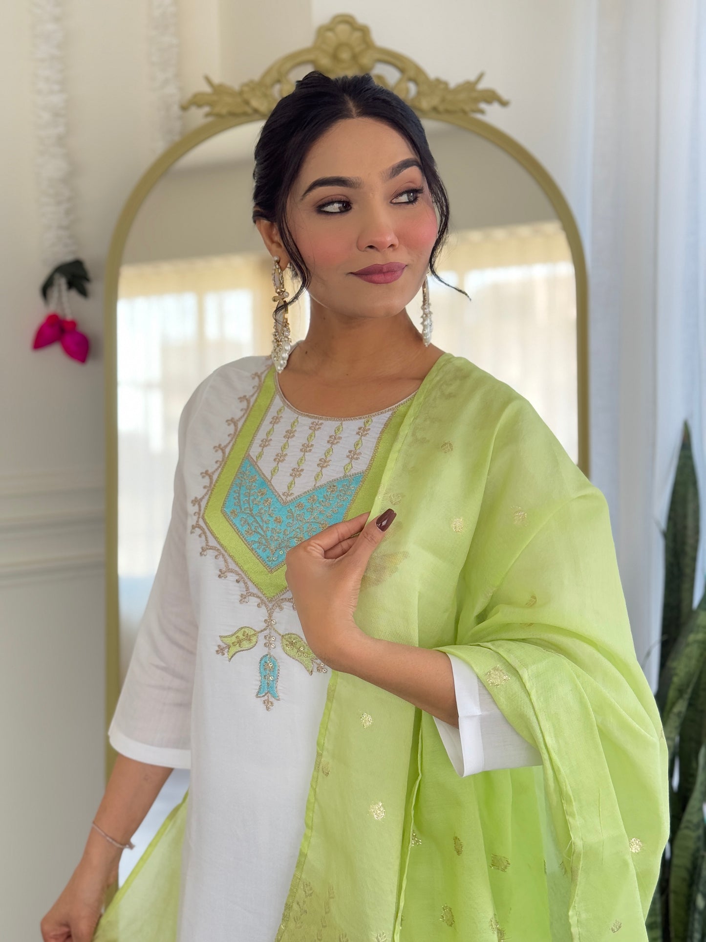 SHIVANGI Chanderi Jaquard Kurti Set