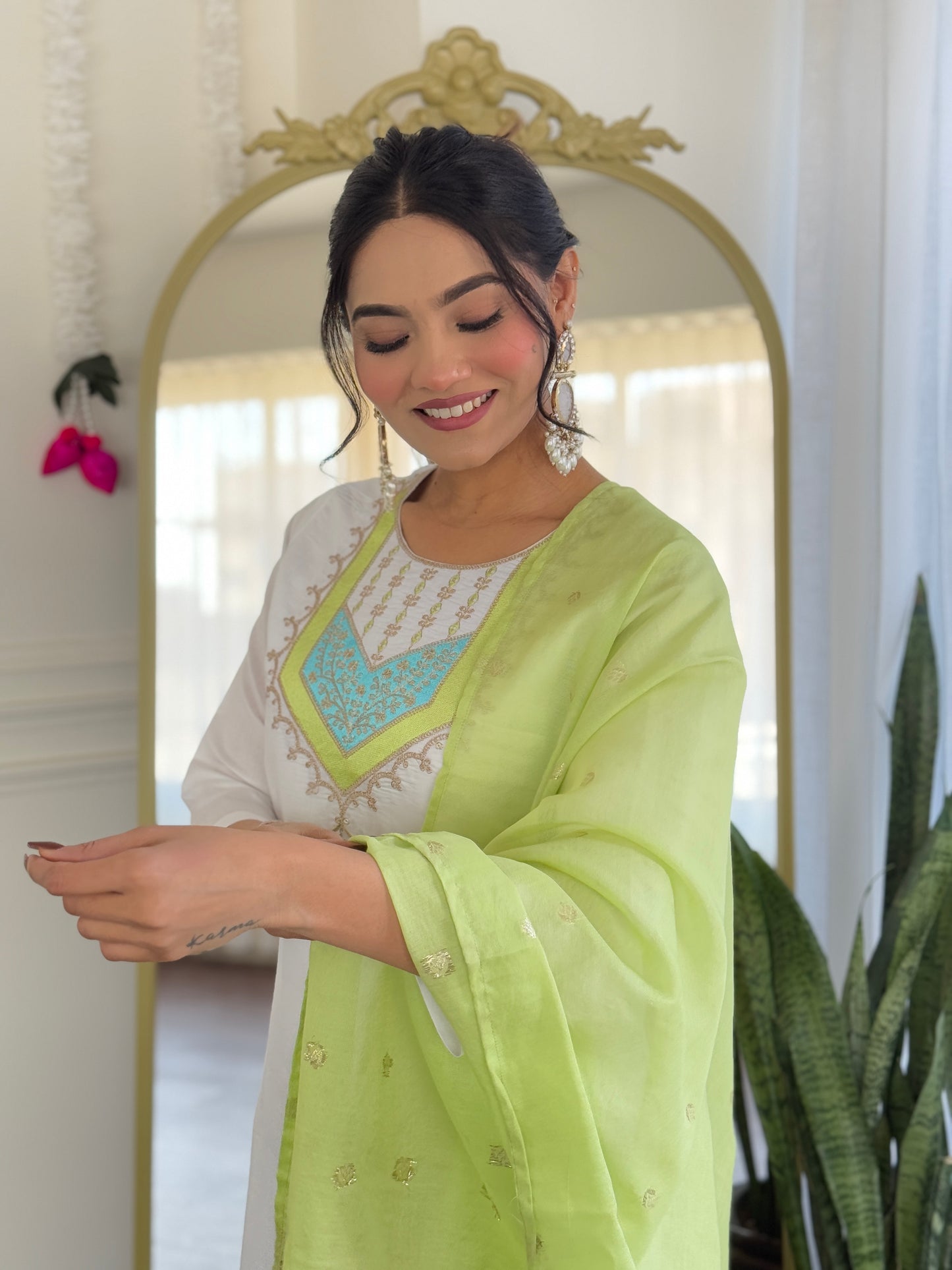 SHIVANGI Chanderi Jaquard Kurti Set
