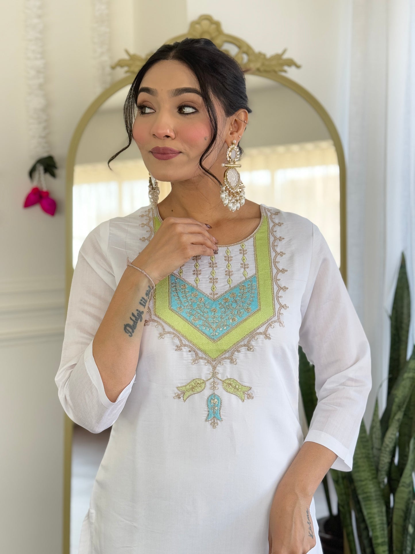 SHIVANGI Chanderi Jaquard Kurti Set