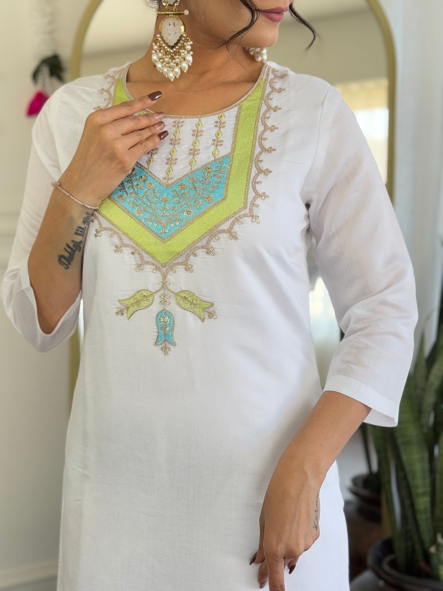 SHIVANGI Chanderi Jaquard Kurti Set