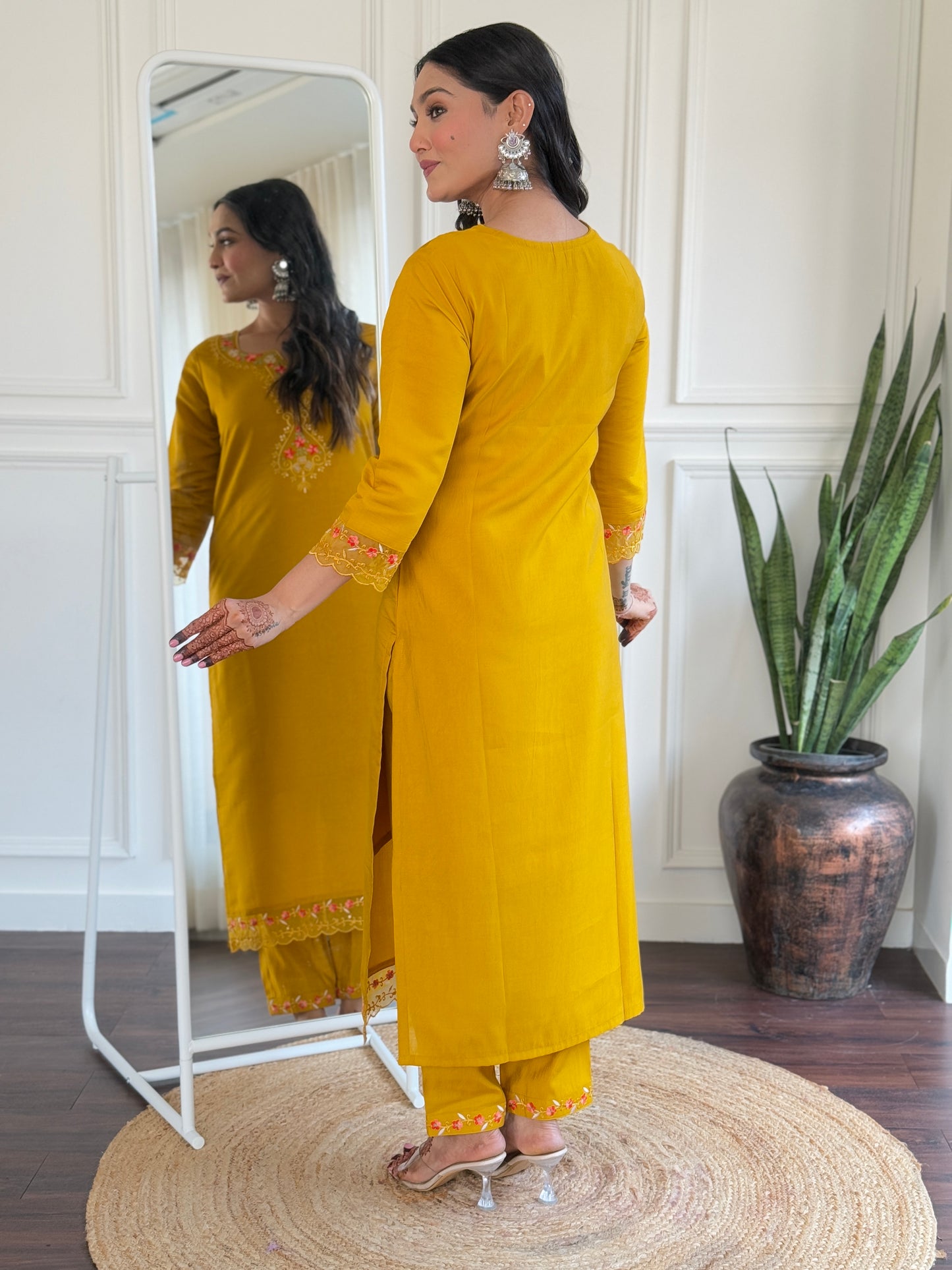 YASHVI Chanderi Organza Kurti Set