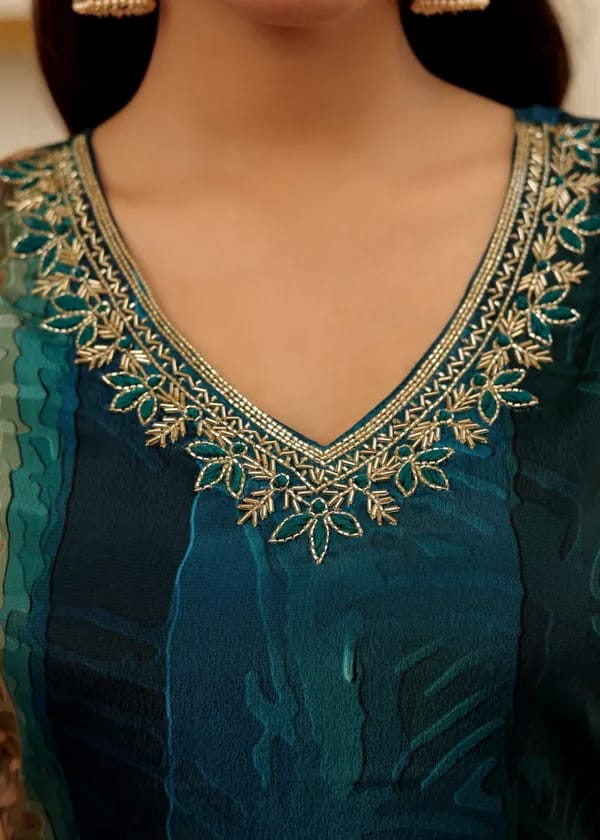 Aaliya Viscose Rayon Chanderi Kurti Set