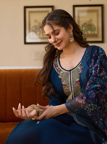 Chanderi Organza Tabby Kurti Set