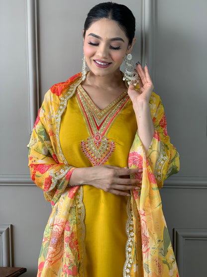 Elegant Chanderi Kurti Set