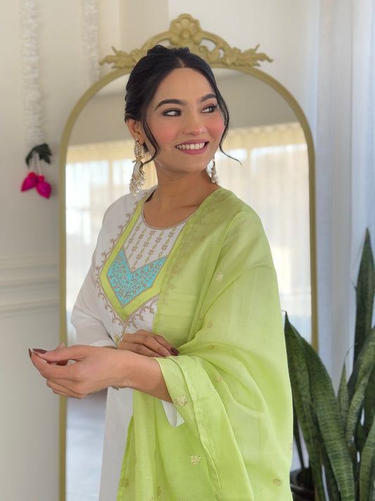 SHIVANGI Chanderi Jaquard Kurti Set
