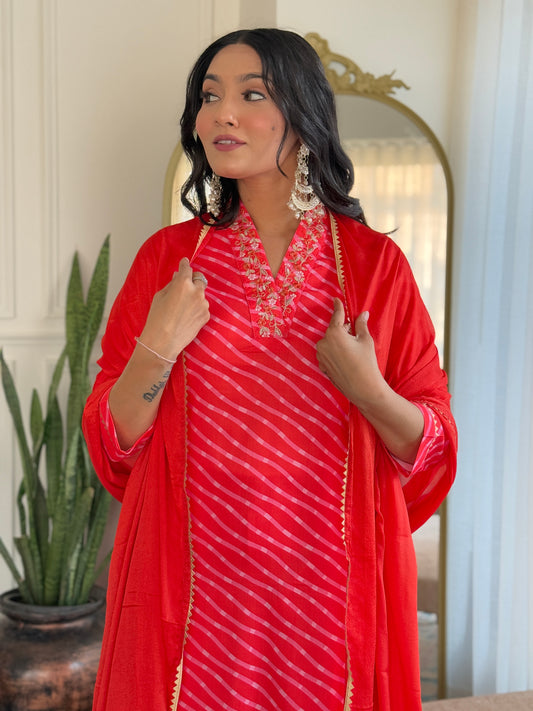 SHREEVALI Muslin Chinon Kurti Set