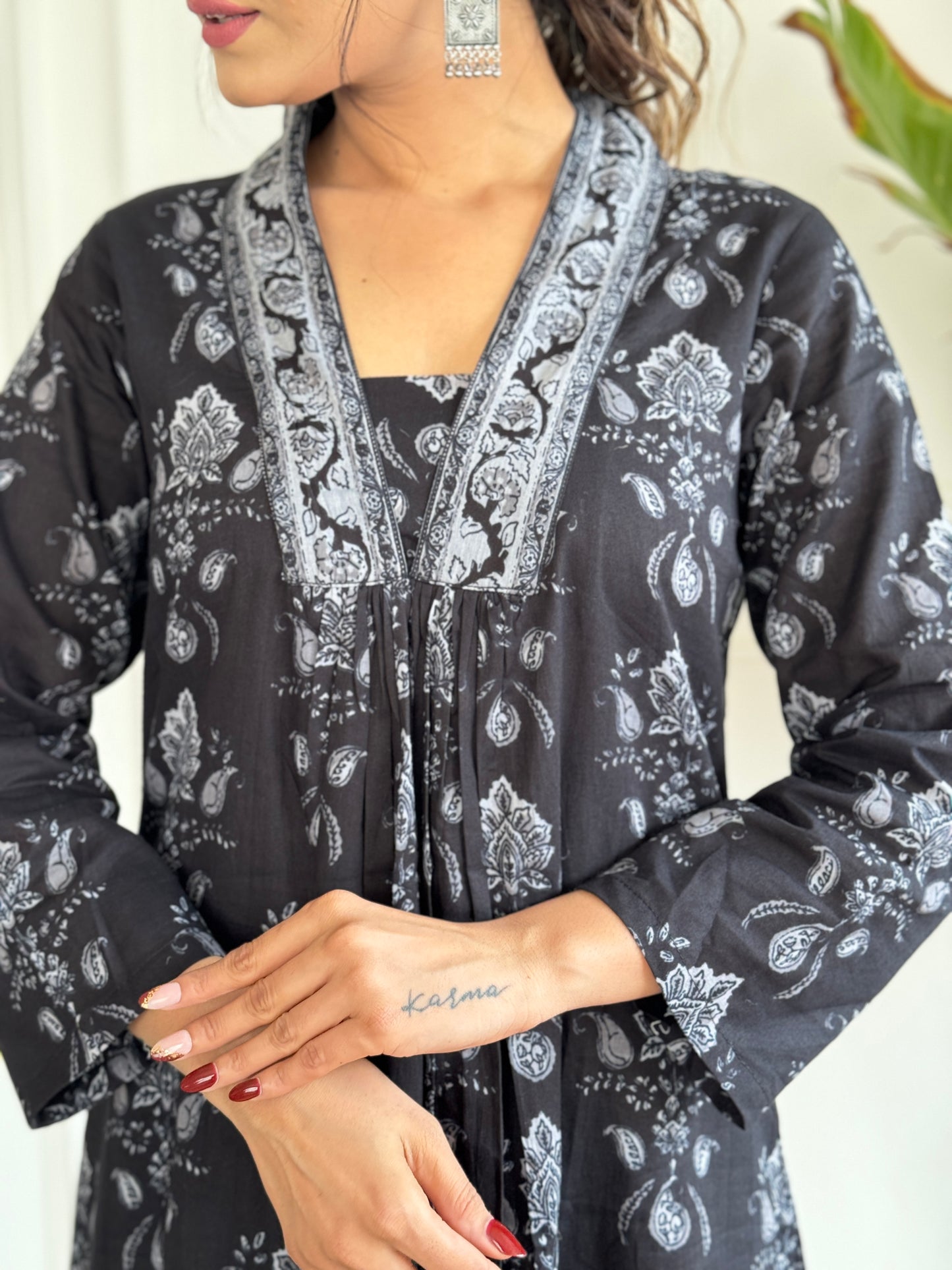 Cotton Chanderi Festive Kurti Set