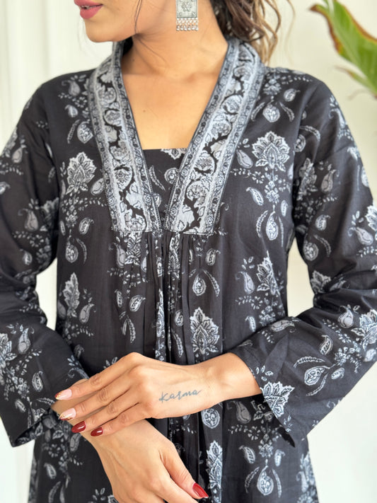 Cotton Chanderi Festive Kurti Set