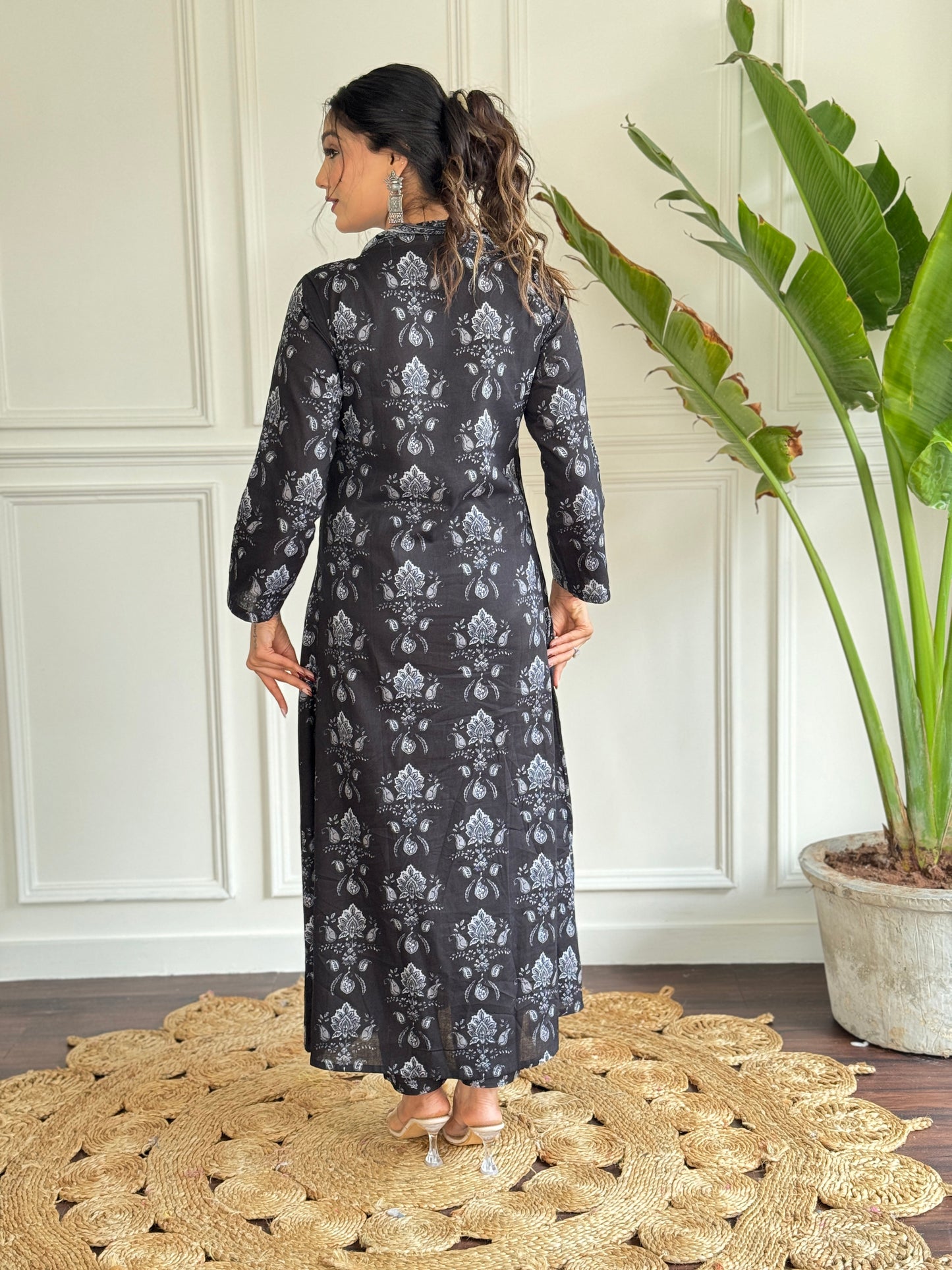 Cotton Chanderi Festive Kurti Set