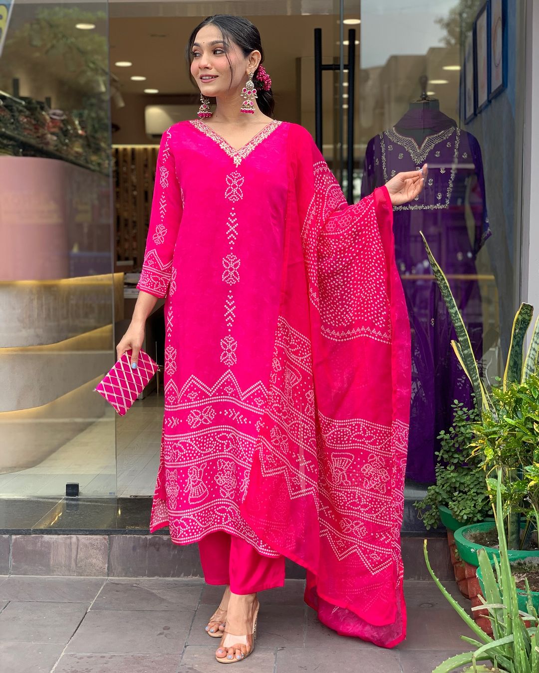 Crepe Chinon Festive Kurti Set