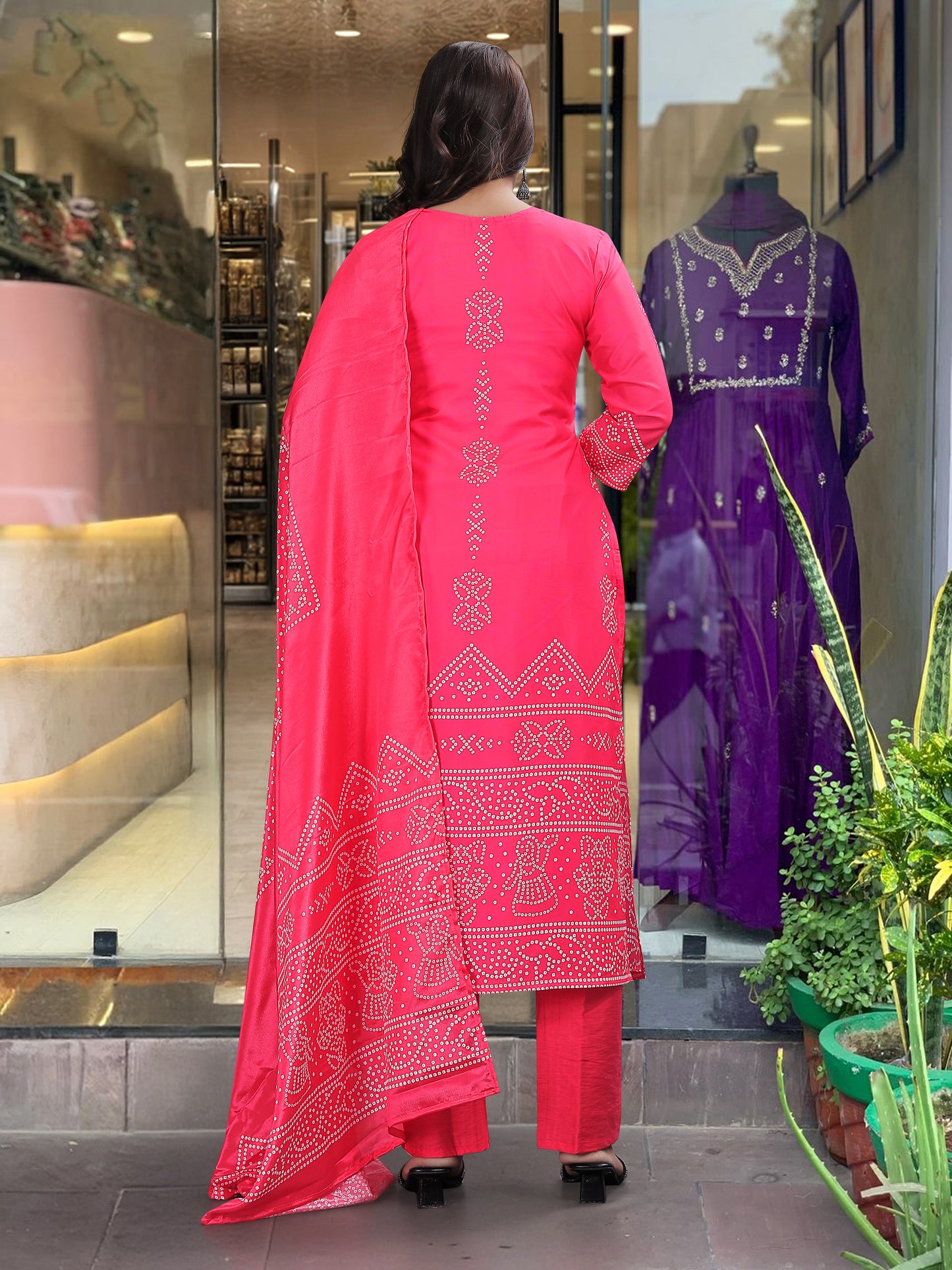 Crepe Chinon Festive Kurti Set