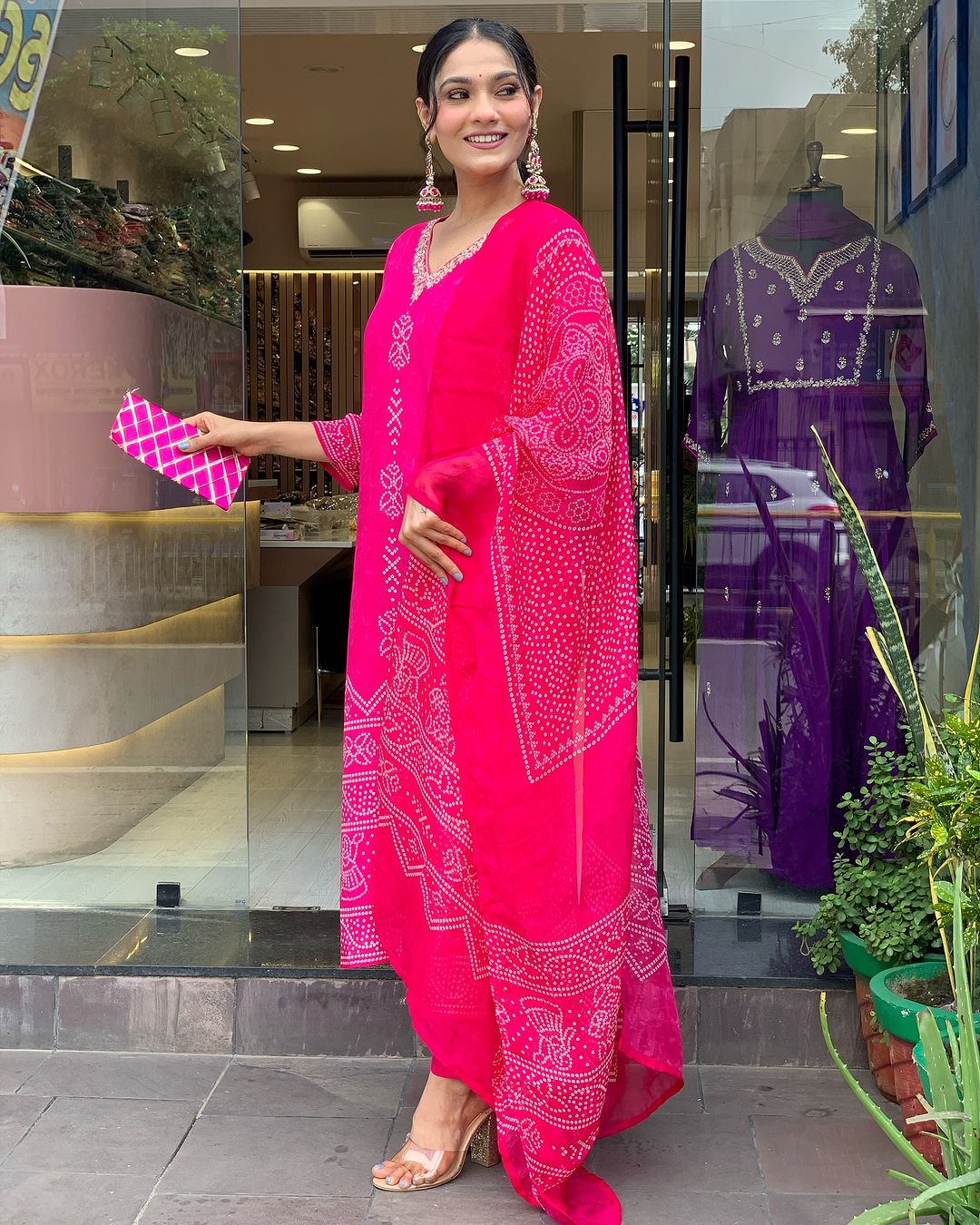 Crepe Chinon Festive Kurti Set