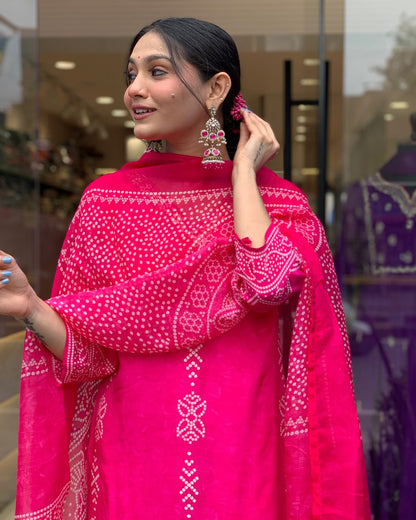 Crepe Chinon Festive Kurti Set
