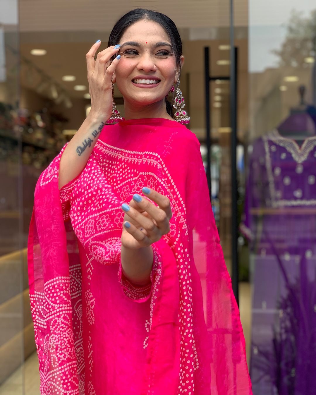 Crepe Chinon Festive Kurti Set
