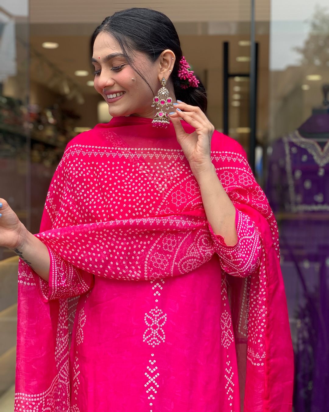 Crepe Chinon Festive Kurti Set