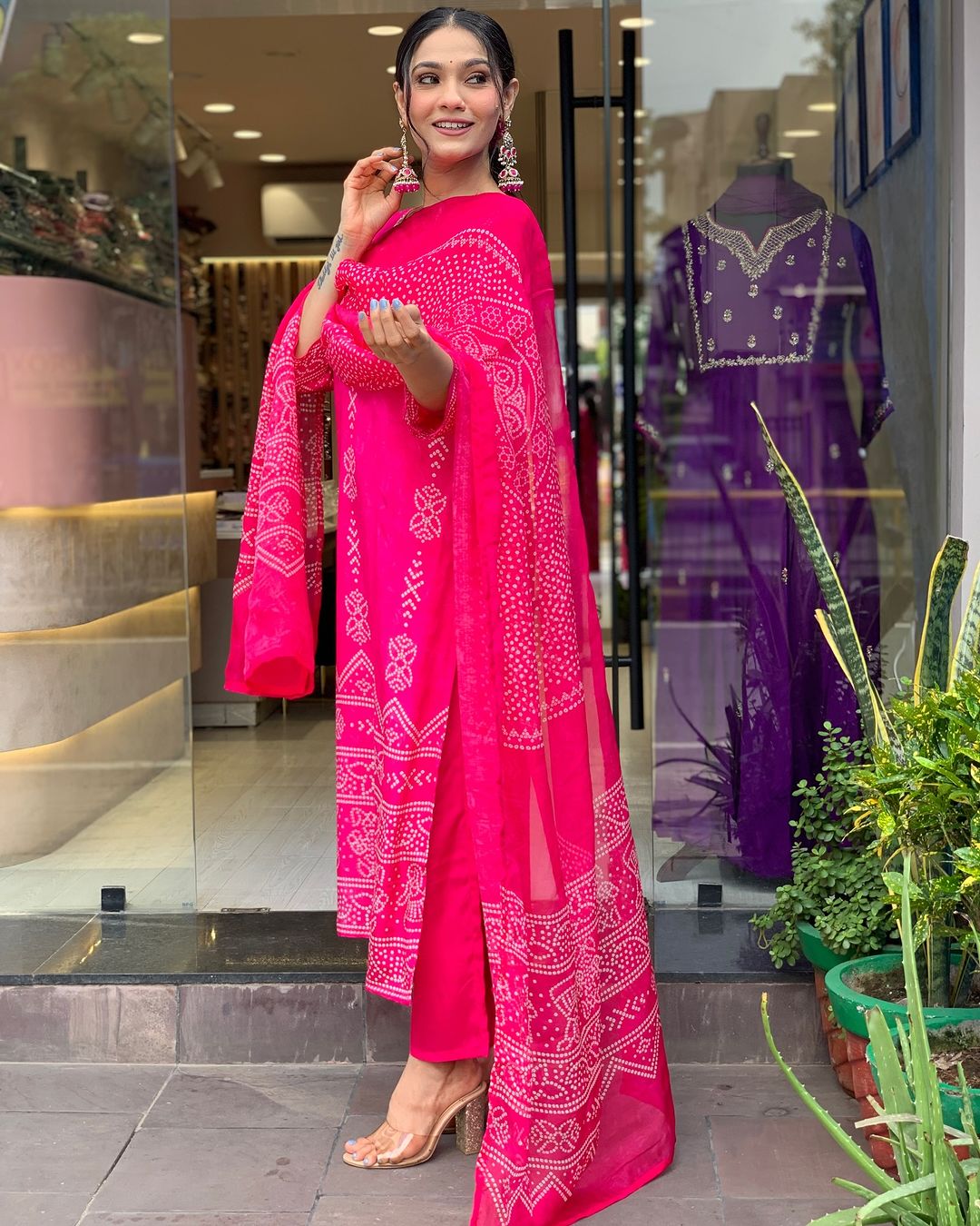 Crepe Chinon Festive Kurti Set