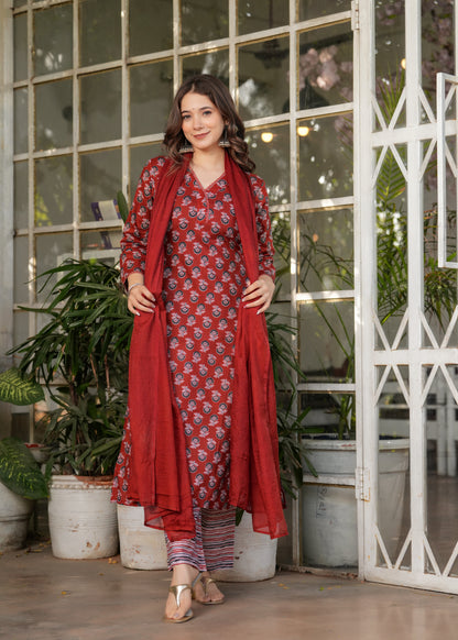 Cotton Silk Kota Festive Kurti Set
