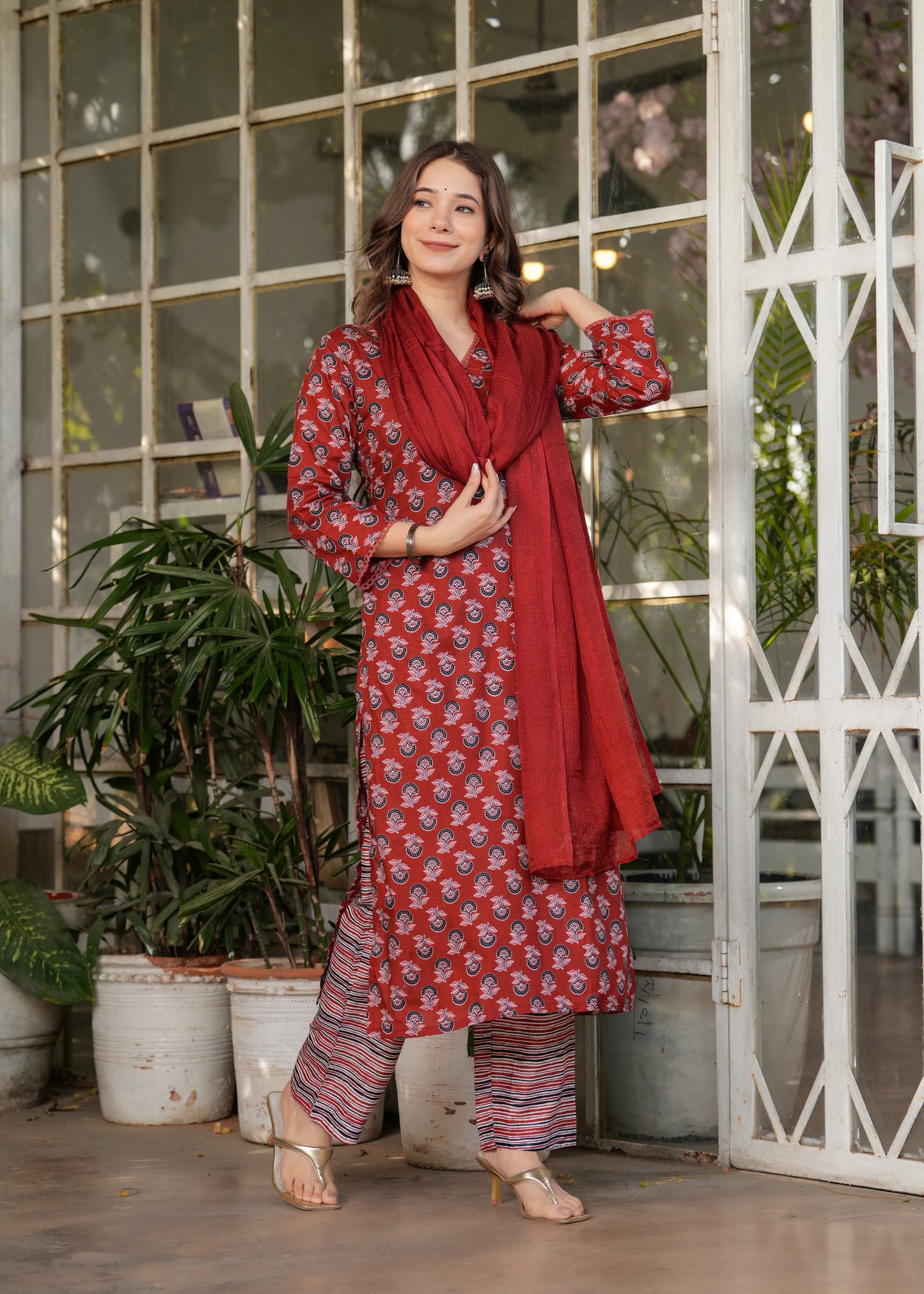 Cotton Silk Kota Festive Kurti Set