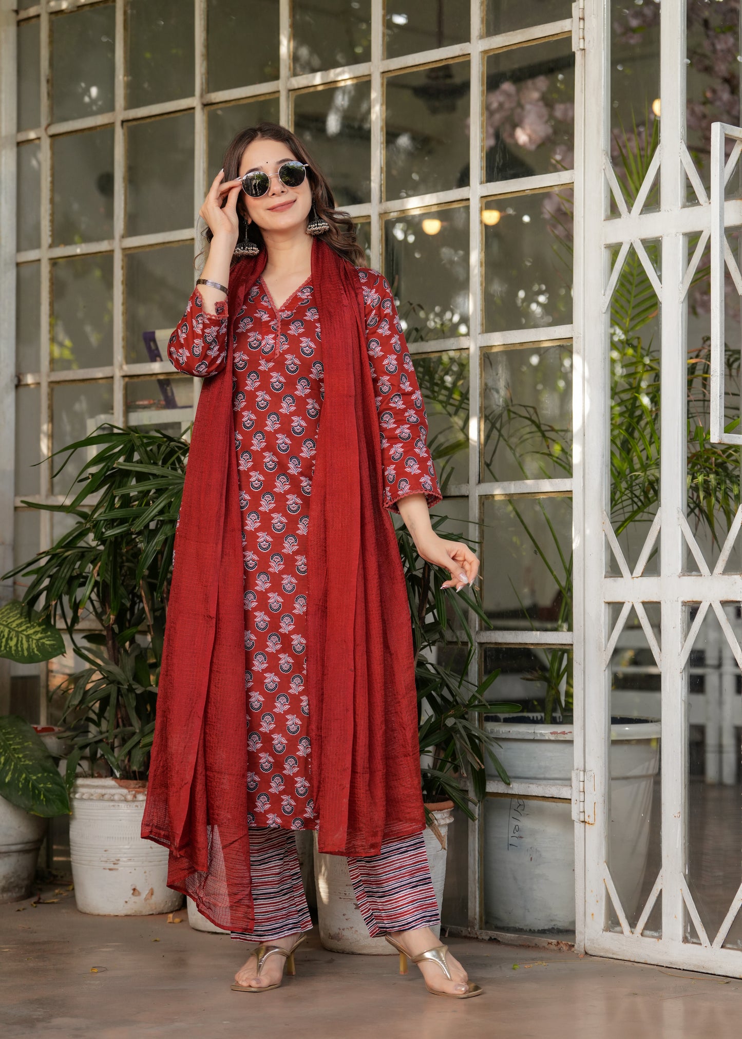 Cotton Silk Kota Festive Kurti Set