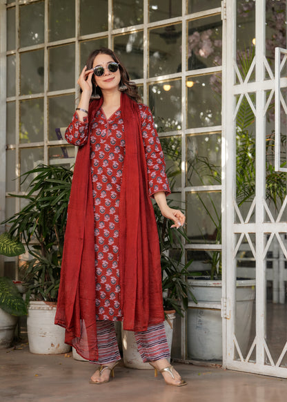 Cotton Silk Kota Festive Kurti Set