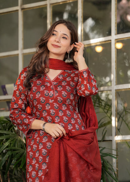 Cotton Silk Kota Festive Kurti Set