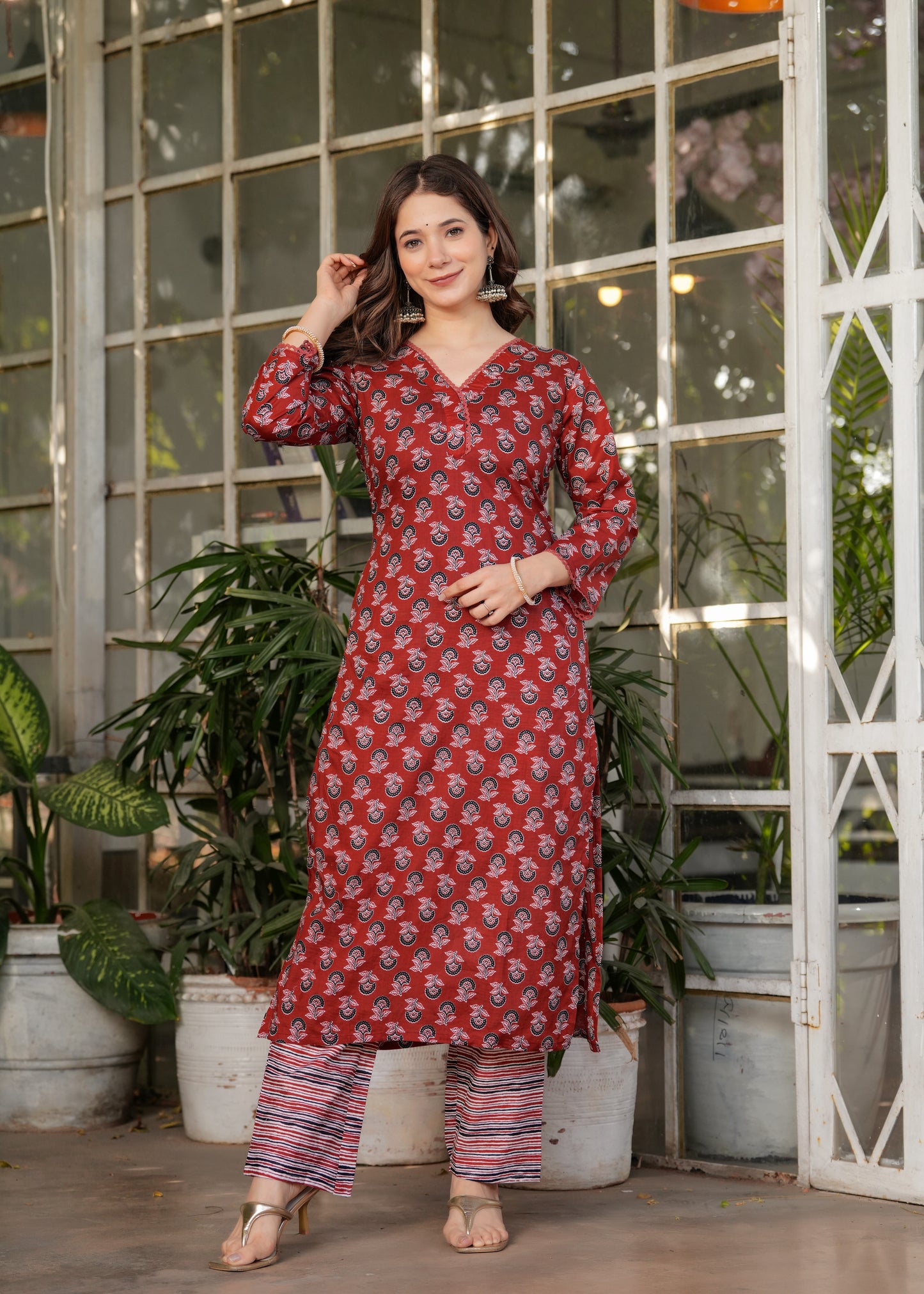 Cotton Silk Kota Festive Kurti Set