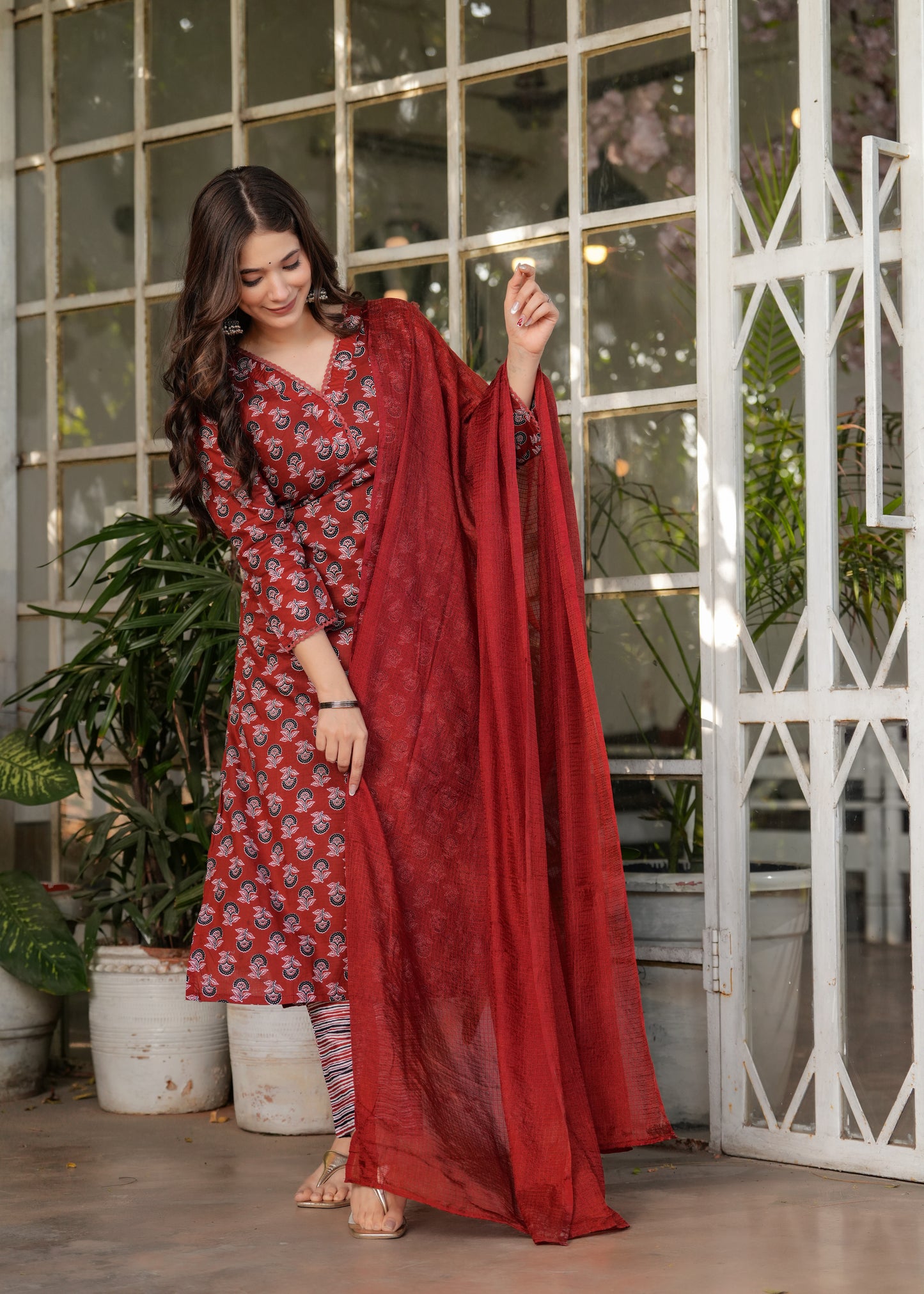 Cotton Silk Kota Festive Kurti Set