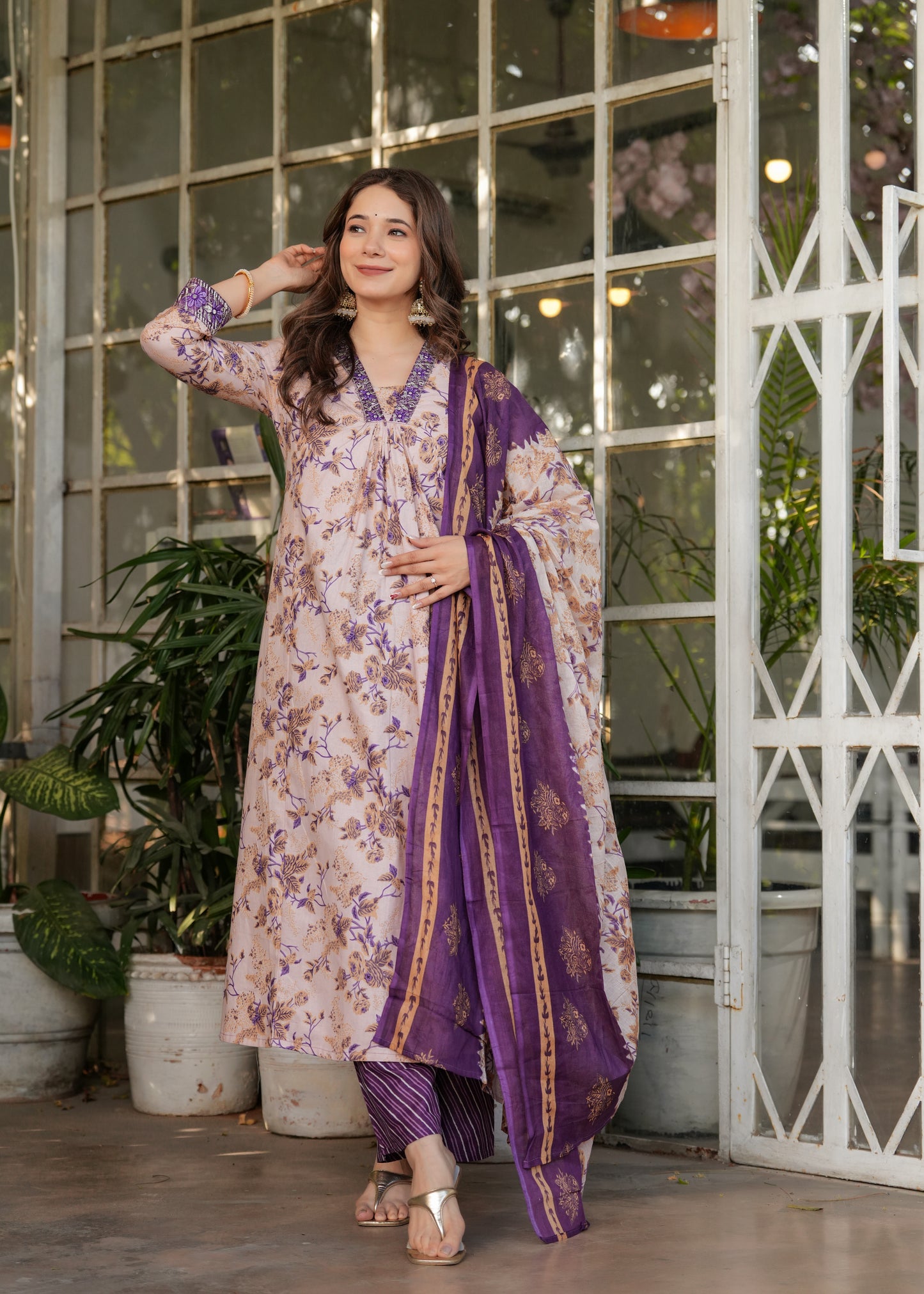Cotton Chanderi Elegant Kurti Set
