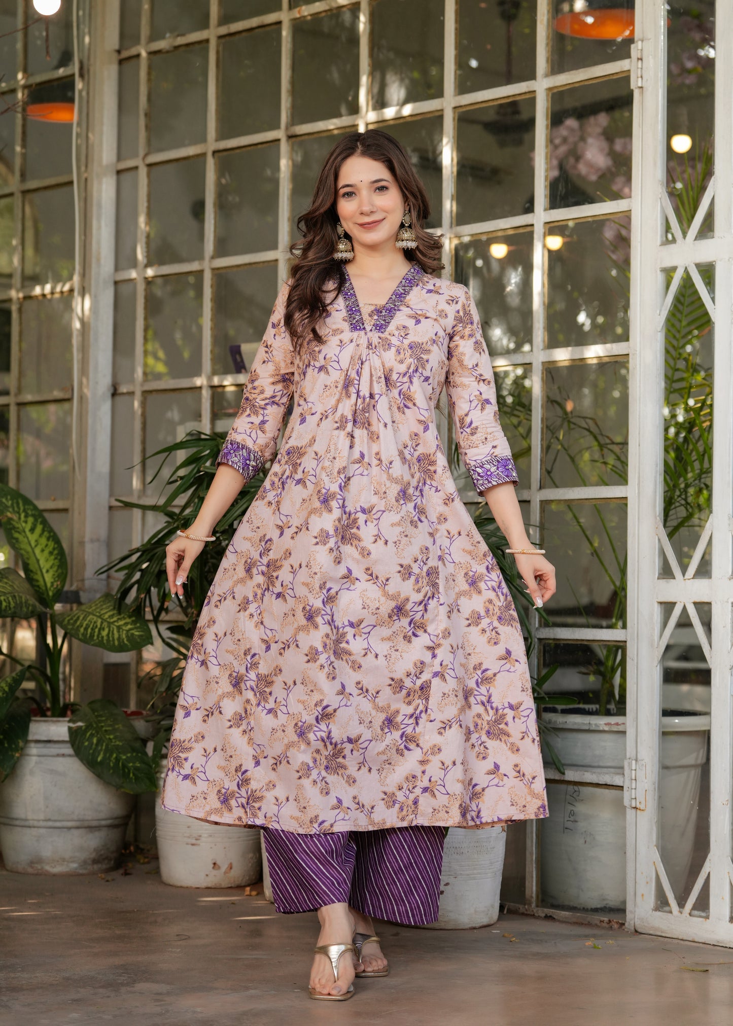 Cotton Chanderi Elegant Kurti Set