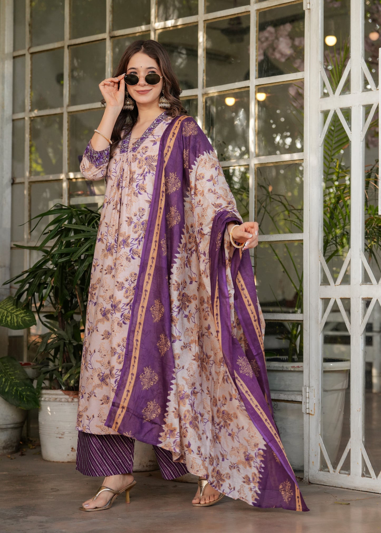 Cotton Chanderi Elegant Kurti Set
