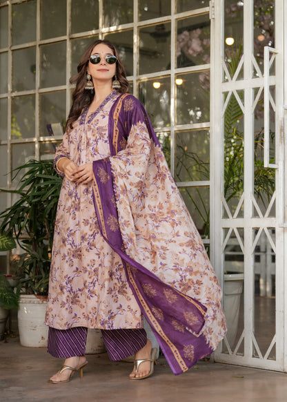 Cotton Chanderi Elegant Kurti Set