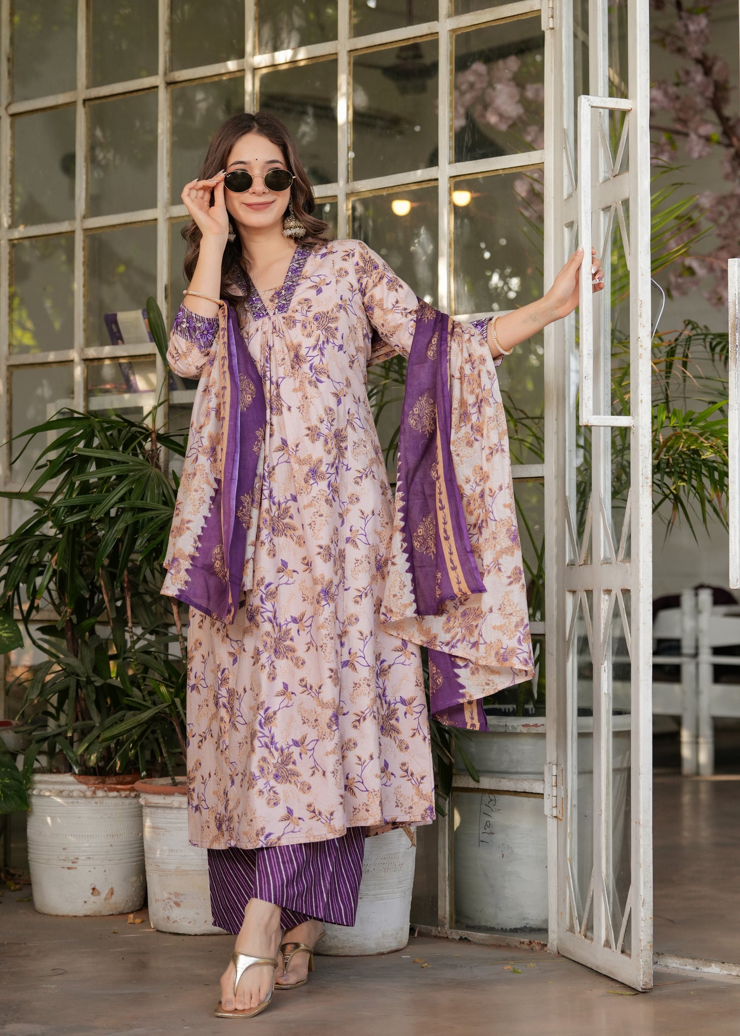 Cotton Chanderi Elegant Kurti Set