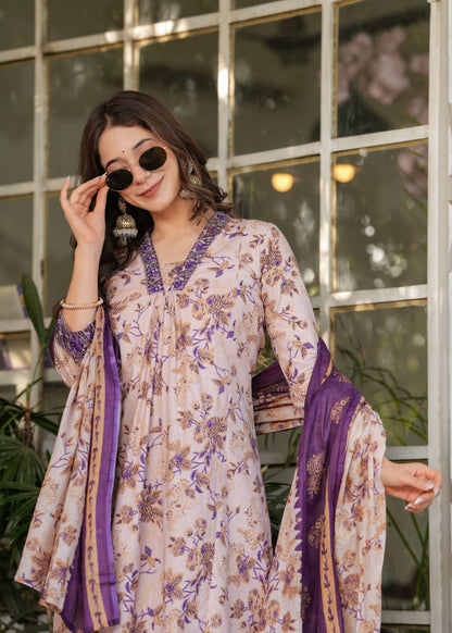 Cotton Chanderi Elegant Kurti Set