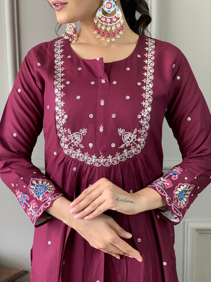 Chanderi Jacquard Elegant Kurti Set
