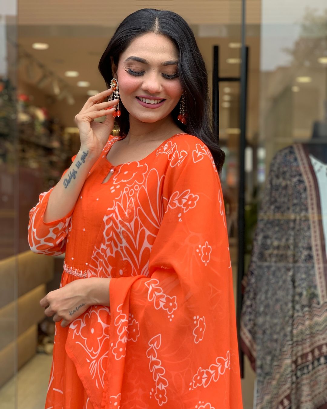 Georgette Gadhval Festive Kurti Set