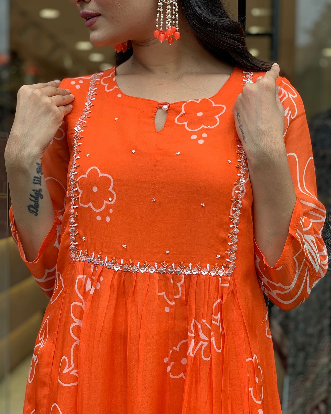 Georgette Gadhval Festive Kurti Set