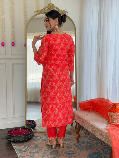 Crepe Gadhval Organza Kurti Set