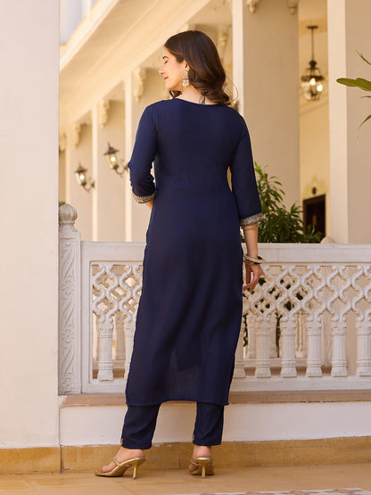 Rayon Chinon Festive Kurti Set