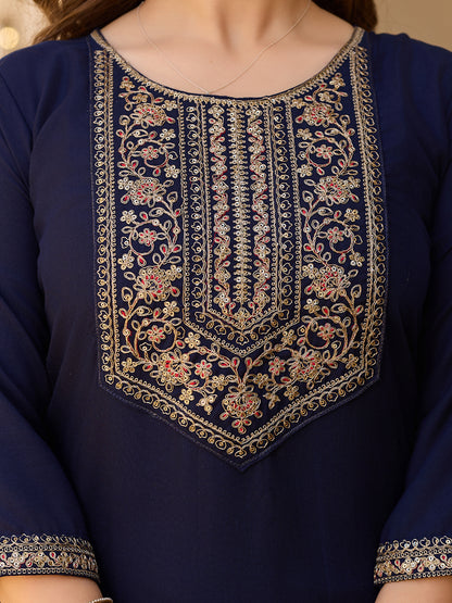 Rayon Chinon Festive Kurti Set