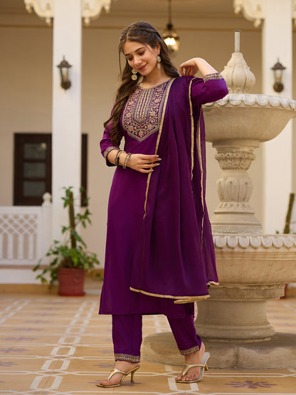 Rayon Chinon Festive Kurti Set