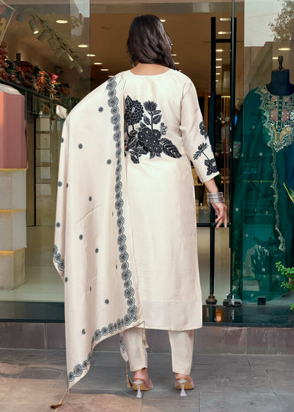 Chinnon Silk Gadhwal Chinon Kurti Set